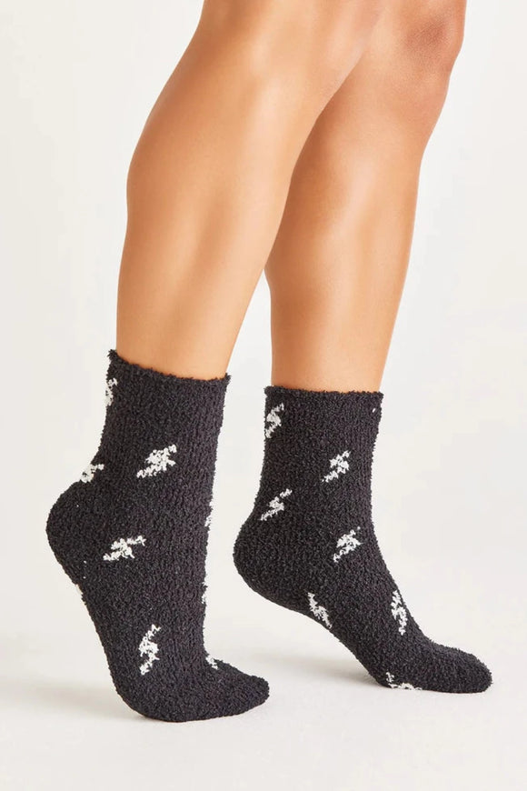 Bolt Plush Socks - Black | Z Supply - Clearance