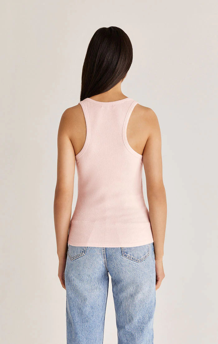 Elle Brushed Rib Tank - Pink Sky | Z Supply - Clearance