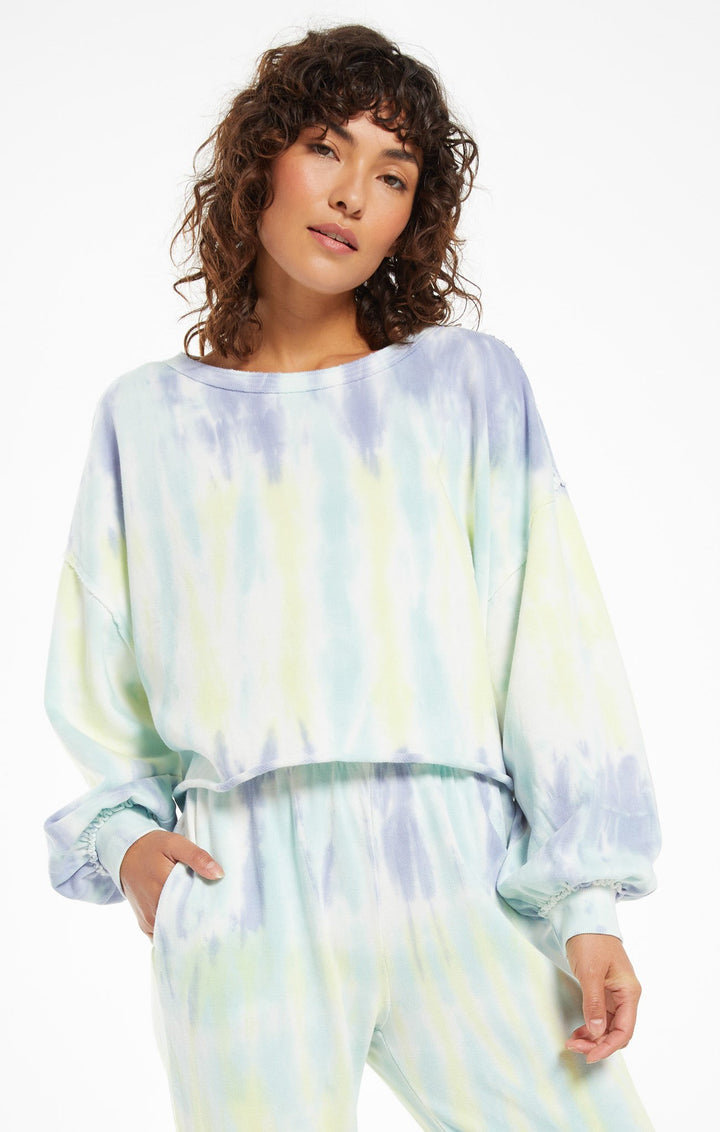 Tempest Sorbet Skies Tie - Dye Pullover - Lavender Grey | Z Supply - Clearance
