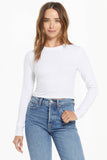 Gelina Cropped Long Sleeve Top - White | Z Supply - Clearance