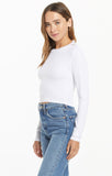 Gelina Cropped Long Sleeve Top - White | Z Supply - Clearance
