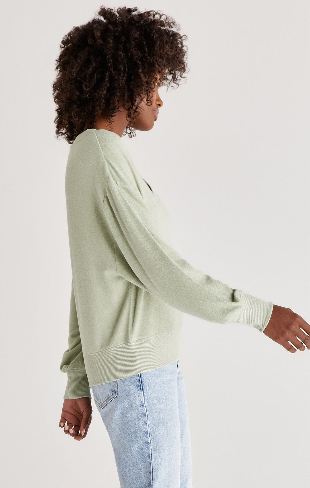 Francis Marled V-Neck Top - Pistachio | Z Supply - Clearance