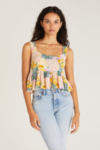 Floral Palm Crop Top - Warm Sands | Z Supply  - Clearance
