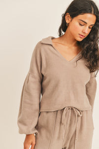 Gimme Shelter Collar Top - Sand | Sadie & Sage - Clearance