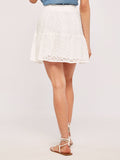 Broderie Anglaise Tiered Skirt | Apricot