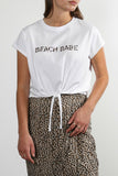 white beach babe tee from brunette the label