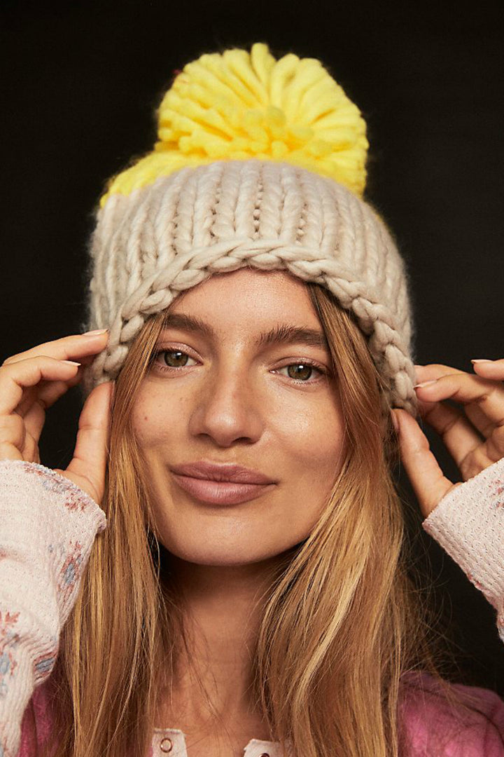 Cozy Up Color Block Pom Beanie | Free People - Clearance
