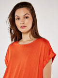 Curved Hem Tee - Terracotta | Apricot - Clearance