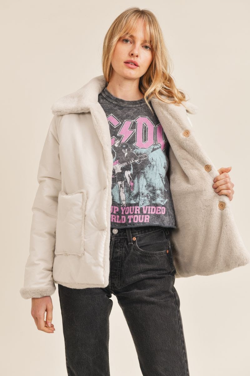 Small Talk Reversible Faux Fur Jacket | Sadie & Sage