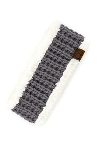 Sherpa Cable Knit Headband - Ivory | CC Beanie