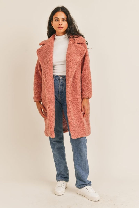 Up From The Skies Coat - Dusty Pink | Sadie & Sage - Clearance