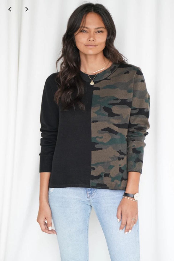 Pull en tricot camouflage | Martini rose