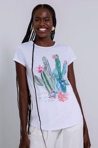 Cactus T-Shirt - White | Lez A Lez - Clearance