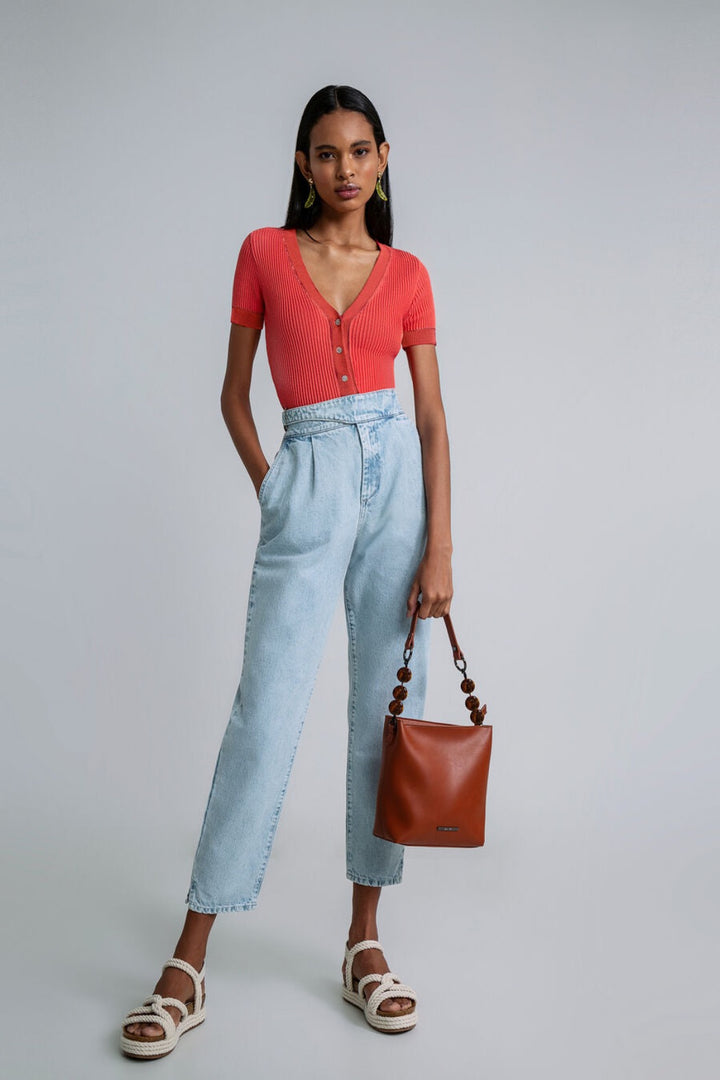 Cropped High Wasted Jeans | Lez A Lez - Clearance