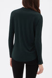 Long Sleeve V-Neck Top - British Green | Up! - Clearance