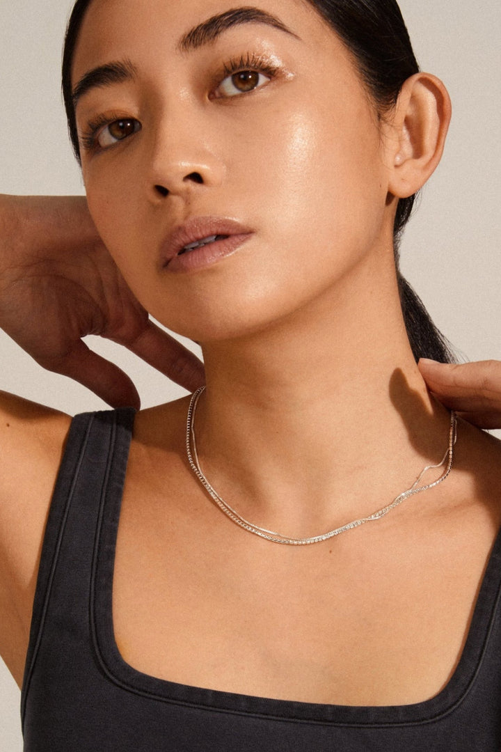 Mille Crystal layered Necklace 2-In-1 - Silver | Pilgrim
