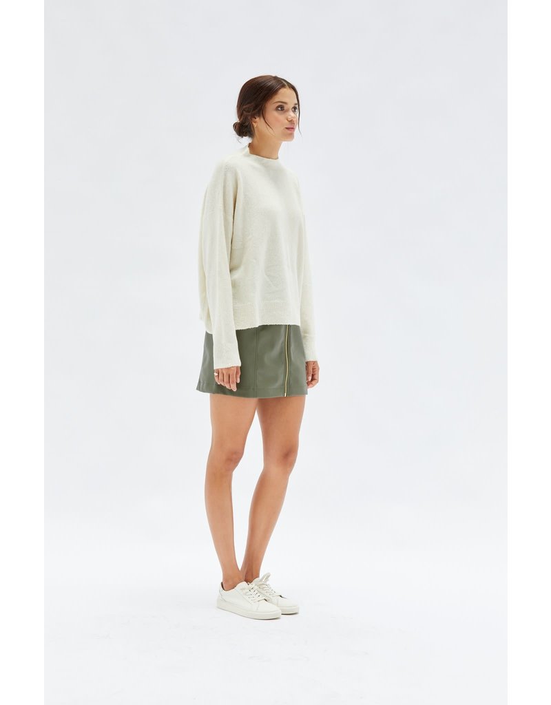 Atar Funnel Neck Knit Sweater - Winter White | Minkpink - Clearance