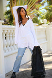 white olivia tunic from free people. perfect lounge wear