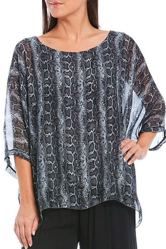 Animal Print Silk Blend Poncho | M Italy - Clearance