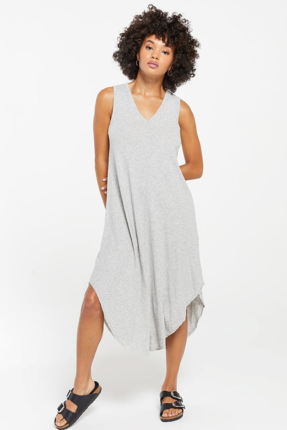 reverie grey sleeveless dress by z supply