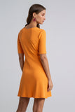 Ribbed Mini Dress - Orange | Lez A Lez - Clearance