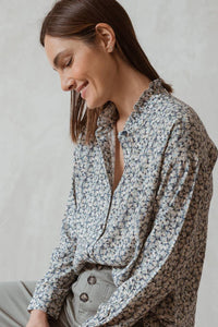 Floral Printed Shirt - Azul | Indi & Cold - Clearance